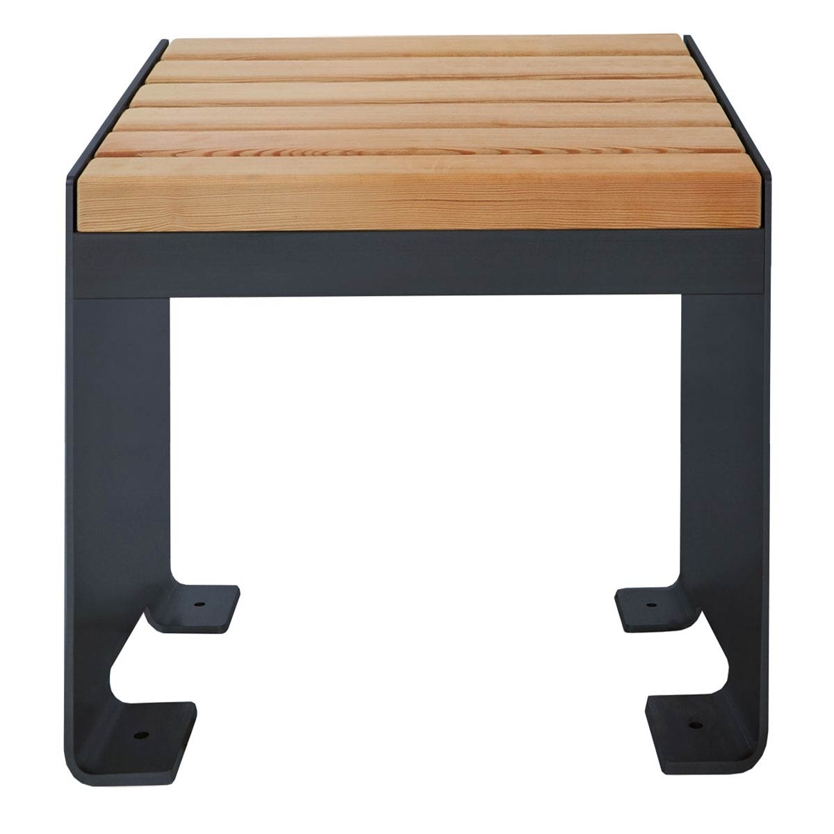 Design stool - side table NOVALIS - powder-coated stainless steel - Douglas fir oiled