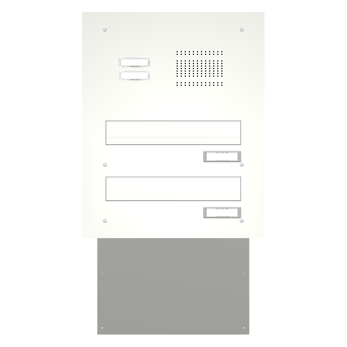 Mauerdurchwurf Briefkasten BASIC 623 pulverbeschichtet - Klingel- Sprechstelle - 2 Parteien Mauerdurchwurf Briefkasten BASIC 623 pulverbeschichtet - Klingel- Sprechstelle - 2 Parteien