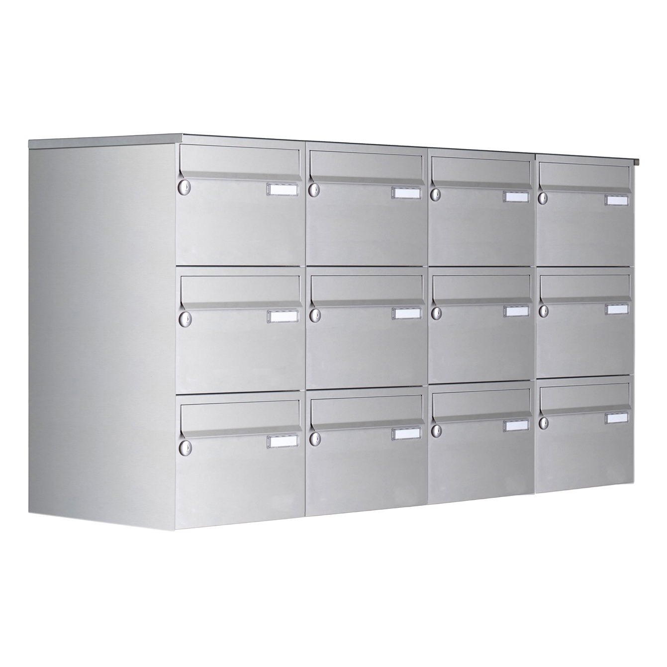 12er 3x4 system natynkowej skrzynki na listy ze stali nierdzewnej Design BASIC 385 A 220 - stal nierdzewna V2A polerowana