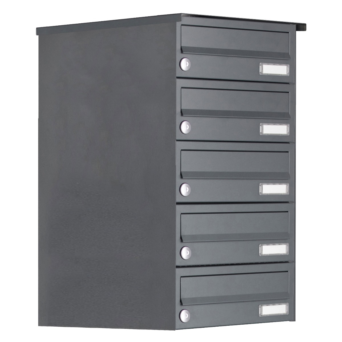 5-piece stainless steel surface-mounted letterbox system Design BASIC Plus 385XA AP - RAL of your choice 5-piece stainless steel surface-mounted letterbox system Design BASIC Plus 385XA AP - RAL of your choice