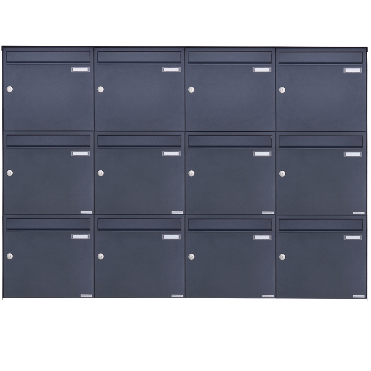 12er 3x4 Edelstahl Aufputz Briefkasten Design BASIC Plus 382XA AP - RAL nach Wahl