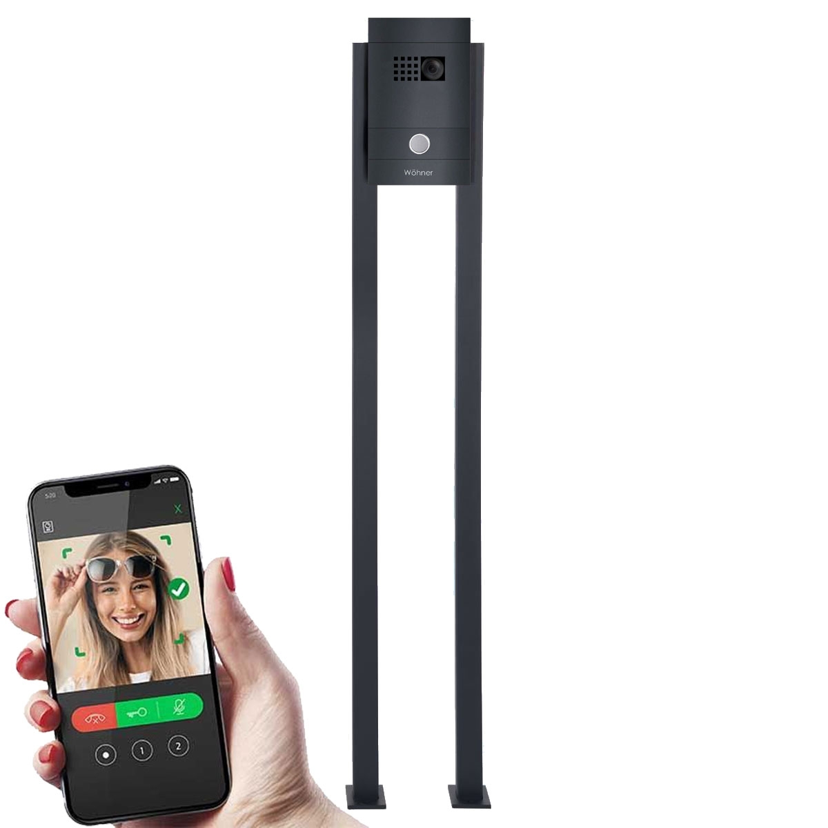 Video Türstation freistehend DIVISION 530S ST-Q - RAL nach Wahl - Comelit Ultra VIDEO Komplettset Wifi