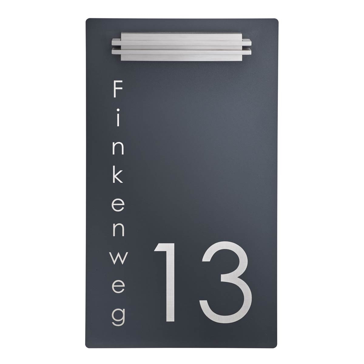 cb29a9fe1fd013d5055ca7b6bf53cfa87fae4042 Edelstahl Schild Elegance 423A 225x395 - RAL nach Wahl - LED Beleuchtung - Hausnummer - Straße o. Name