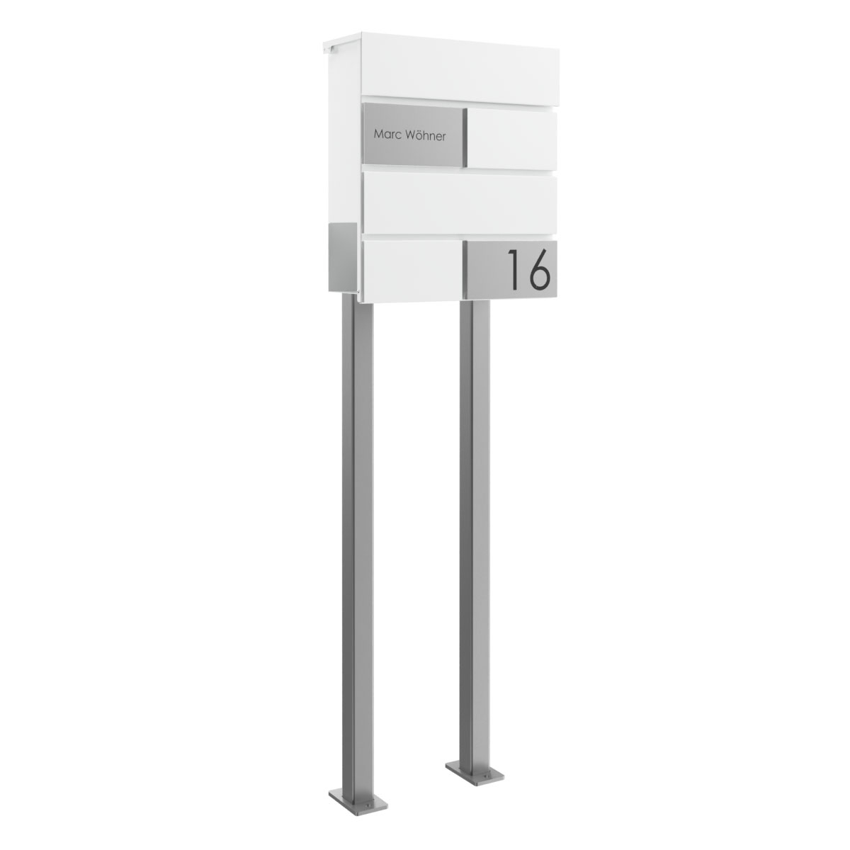 KANT Edition free-standing letterbox with newspaper compartment - Elegance 3 design - RAL 9016 traffic white KANT Edition free-standing letterbox with newspaper compartment - Elegance 3 design - RAL 9016 traffic white