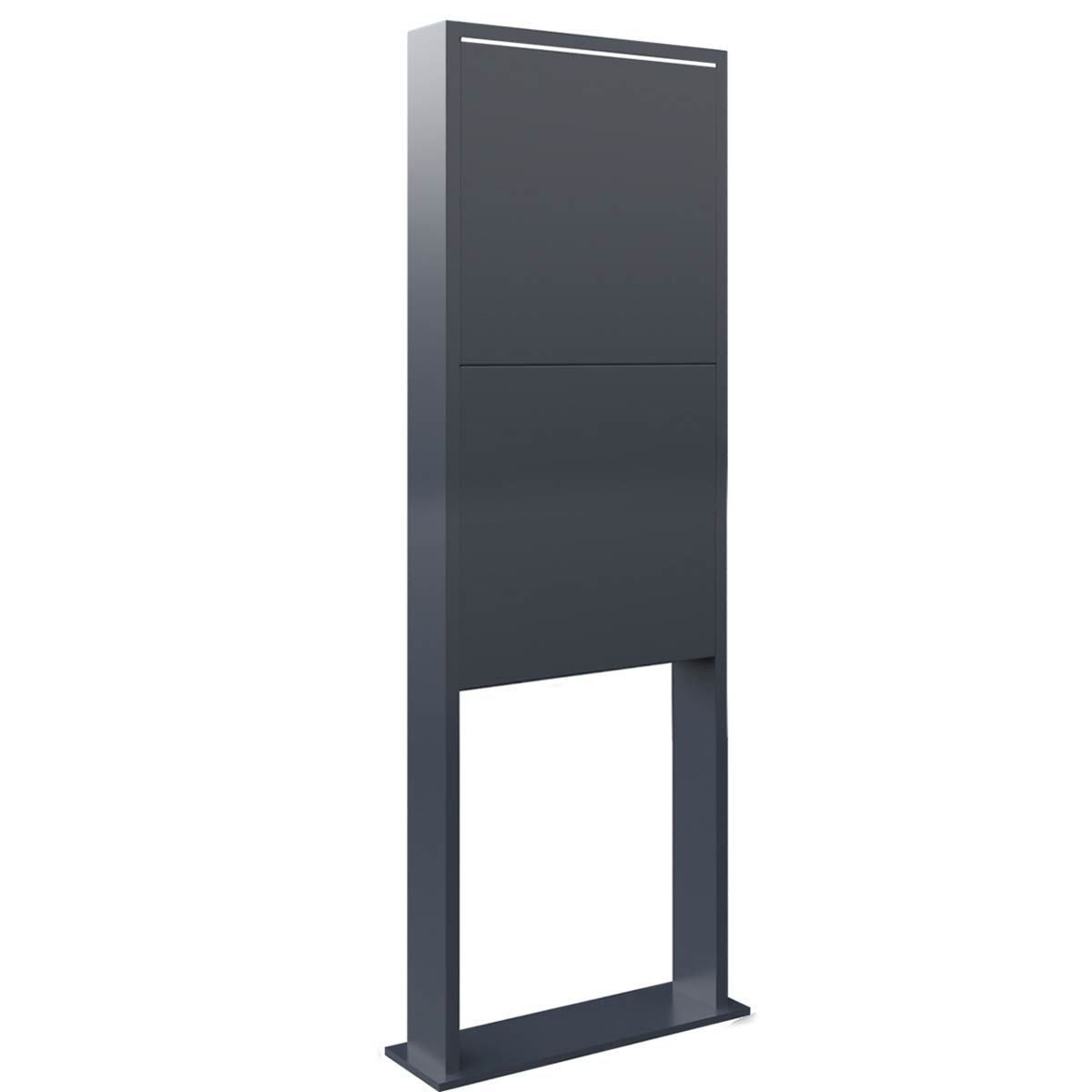 2-piece design free-standing letterbox GOETHE LIB - LED design element - RAL of your choice 2-piece design free-standing letterbox GOETHE LIB - LED design element - RAL of your choice