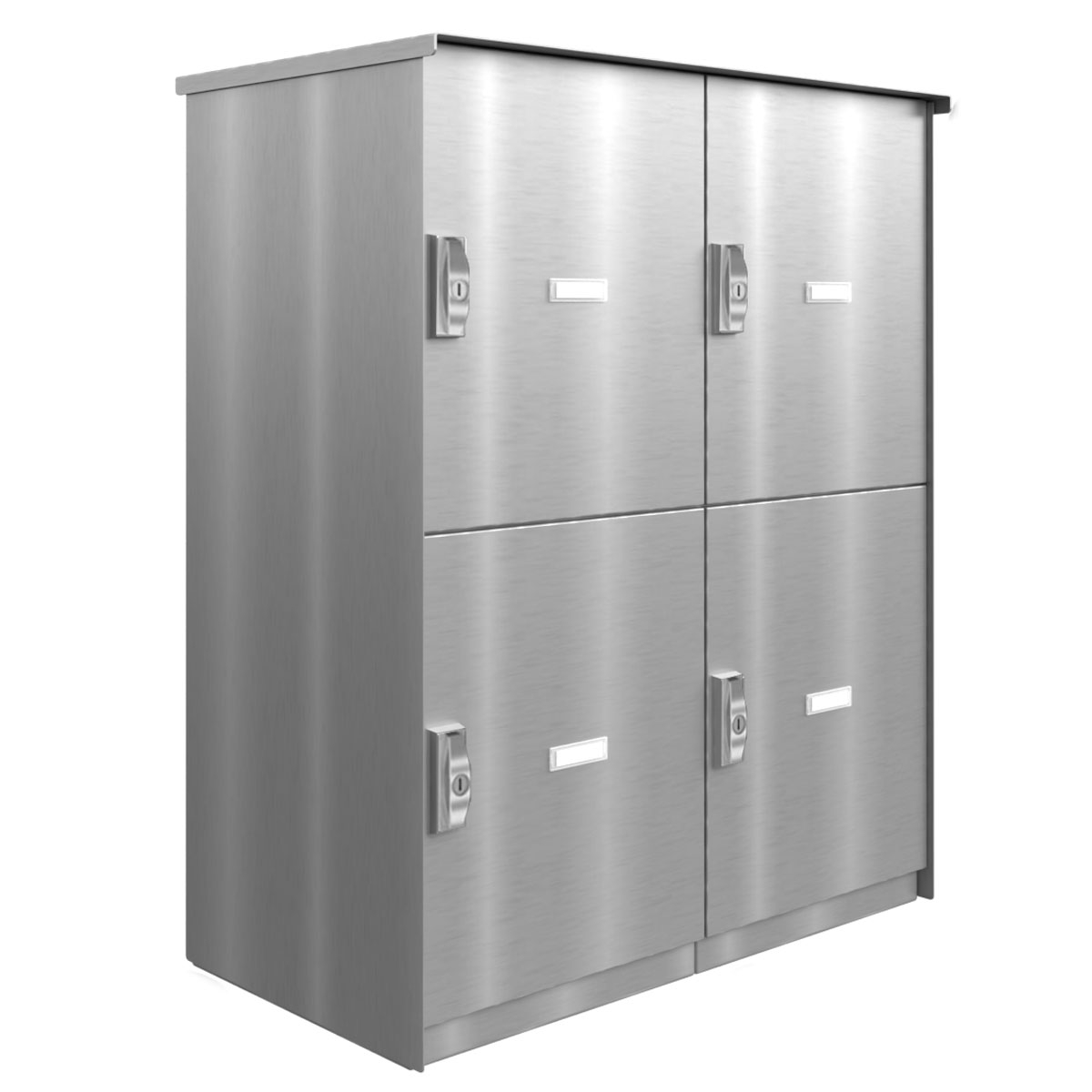 4er 2x2 Paketfachanlage BASIC Plus 863X STL mit Paketfach 370x440 - Edelstahl geschliffen