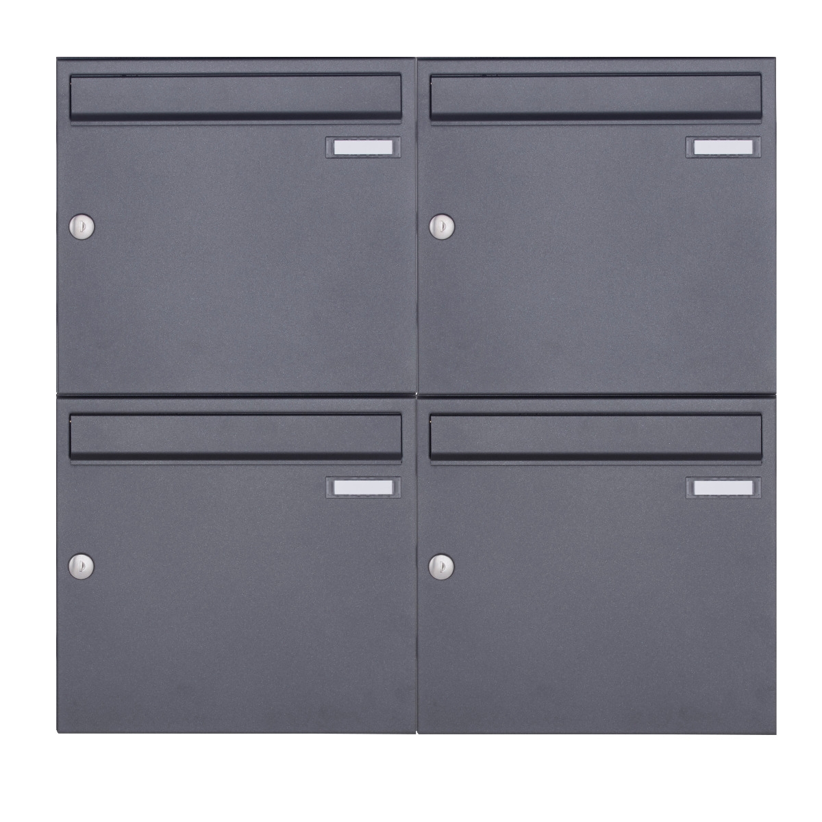 4er 2x2 Aufputz Briefkastenanlage Design BASIC 382A AP - DB703 eisenglimmer