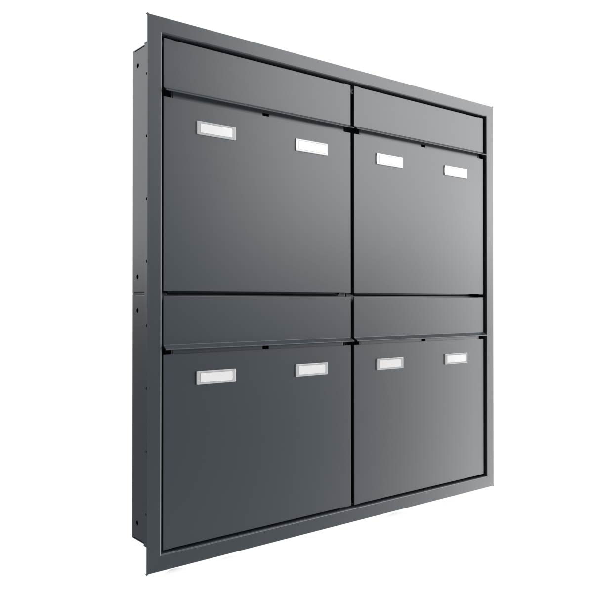 4er 2x2 design flush-mounted letterbox system GOETHE UP - RAL of your choice 4er 2x2 design flush-mounted letterbox system GOETHE UP - RAL of your choice