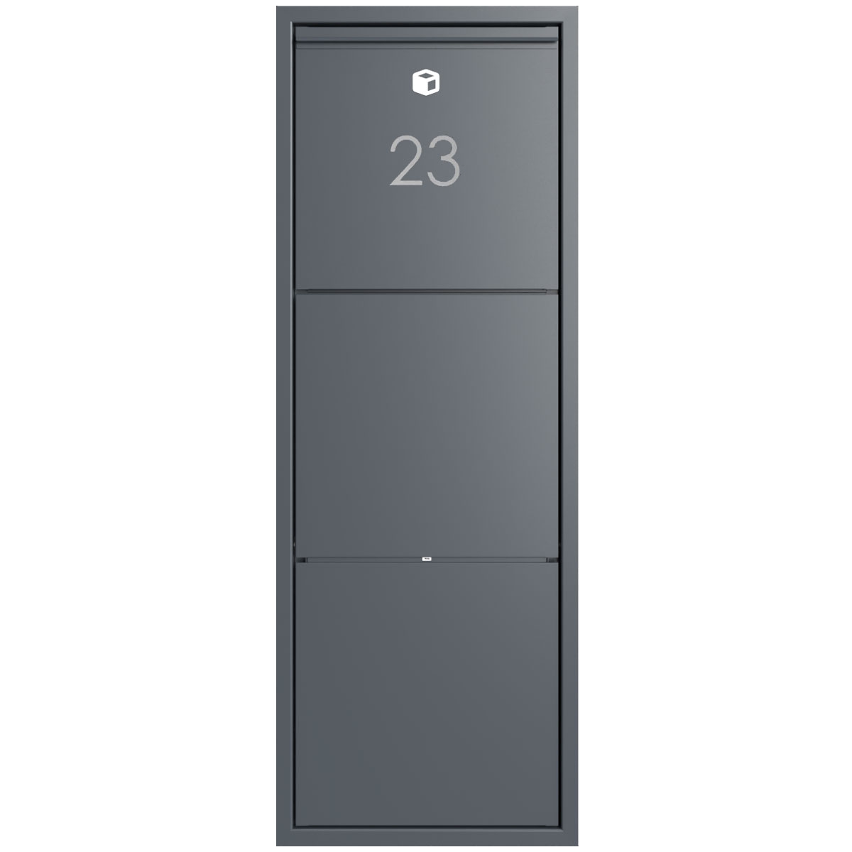 Design flush-mounted parcel box GOETHE - lock system - RAL of your choice Design flush-mounted parcel box GOETHE - lock system - RAL of your choice