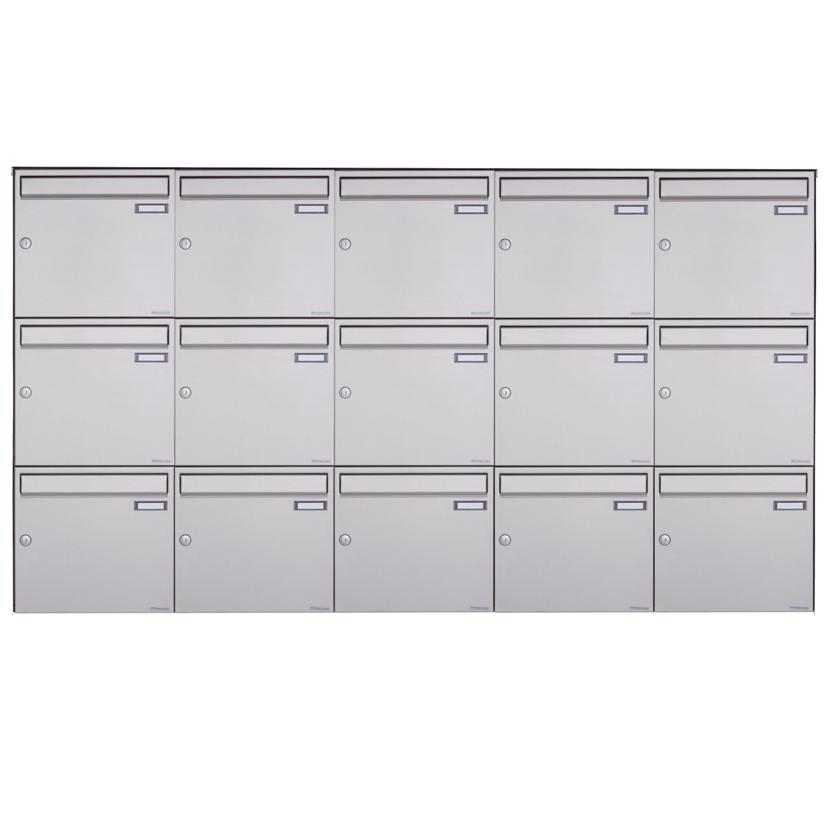 15er 5x3 Edelstahl Aufputz Briefkasten Design BASIC Plus 382XA AP - Edelstahl V2A geschliffen