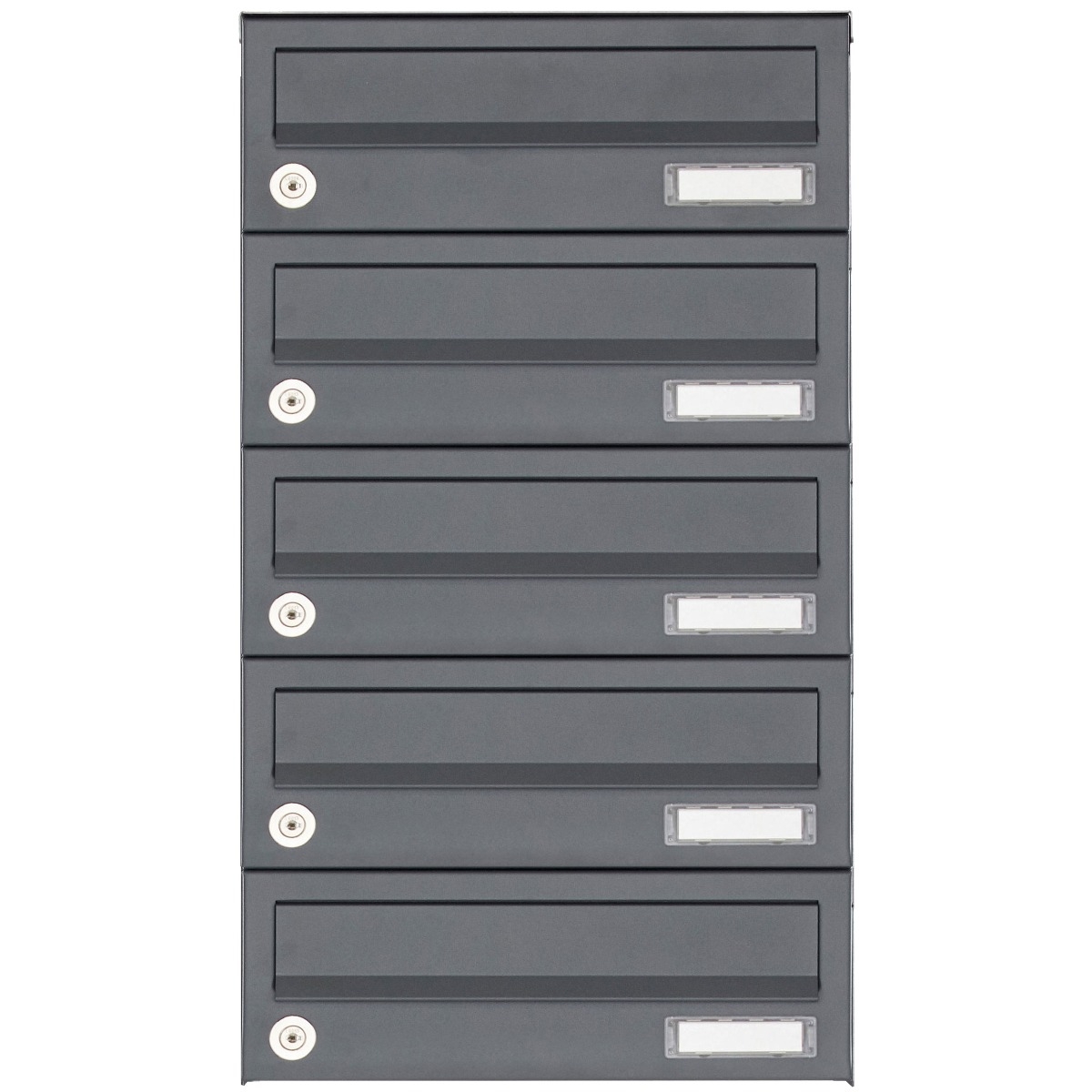 5-piece surface-mounted letterbox system Design BASIC 385A-7016 AP - RAL 7016 anthracite grey 5-piece surface-mounted letterbox system Design BASIC 385A-7016 AP - RAL 7016 anthracite grey