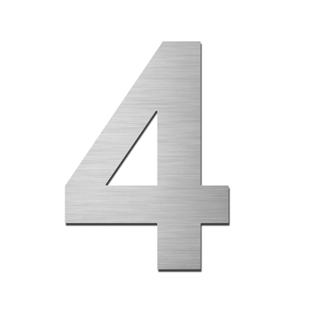 Stainless steel V4A house number 75mm, self-adhesive