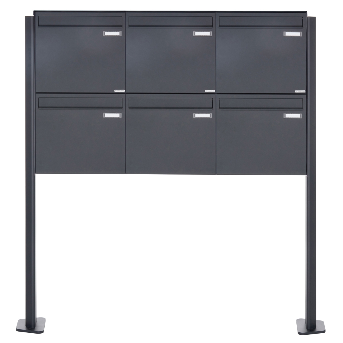 6er 3x2 stainless steel fence mailbox design BASIC Plus 380XZ ST-T - RAL of your choice 6er 3x2 stainless steel fence mailbox design BASIC Plus 380XZ ST-T - RAL of your choice
