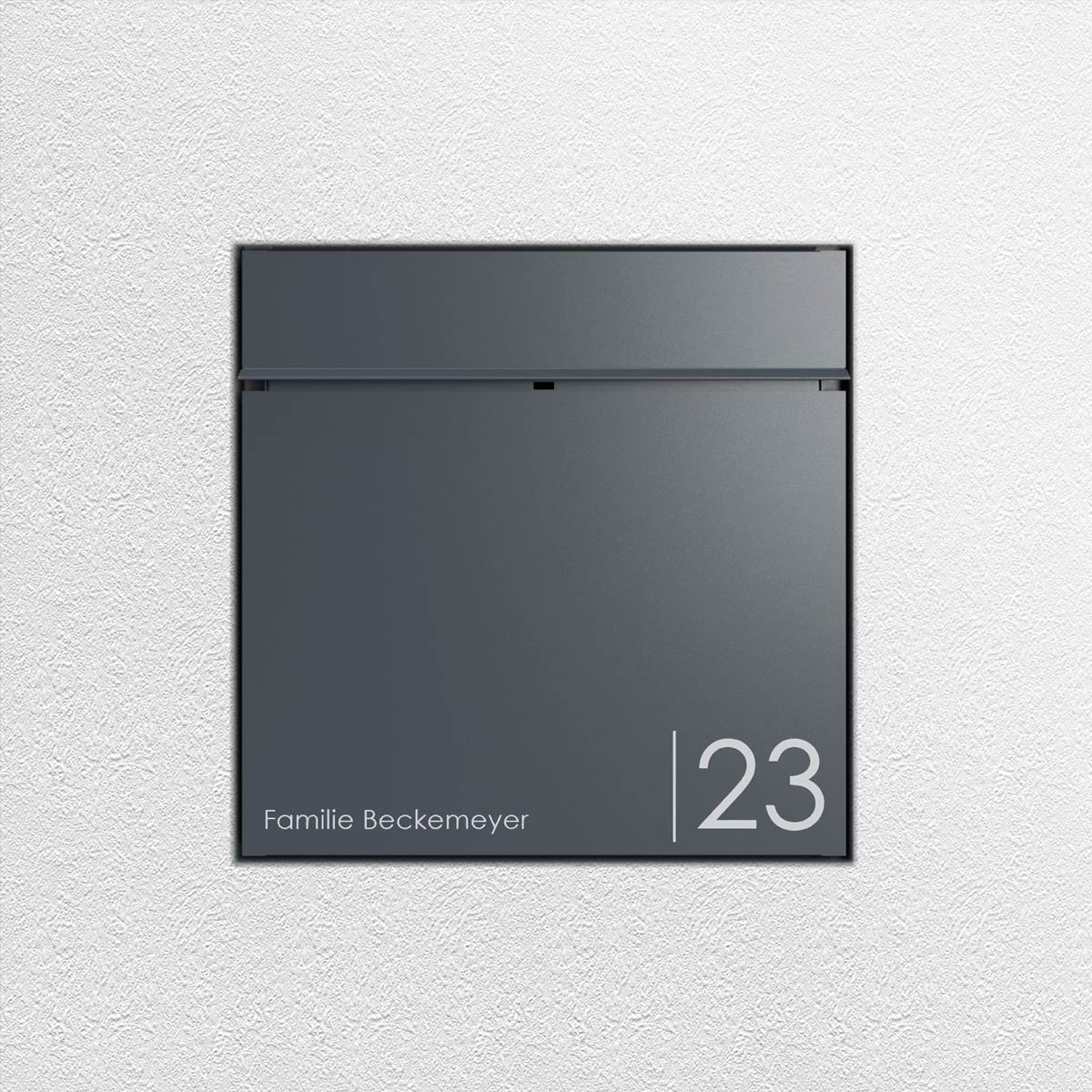 Boîte aux lettres design encastrée avec cadre à joints d'ombre GOETHE UP - RAL au choix Boîte aux lettres design encastrée avec cadre à joints d'ombre GOETHE UP - RAL au choix