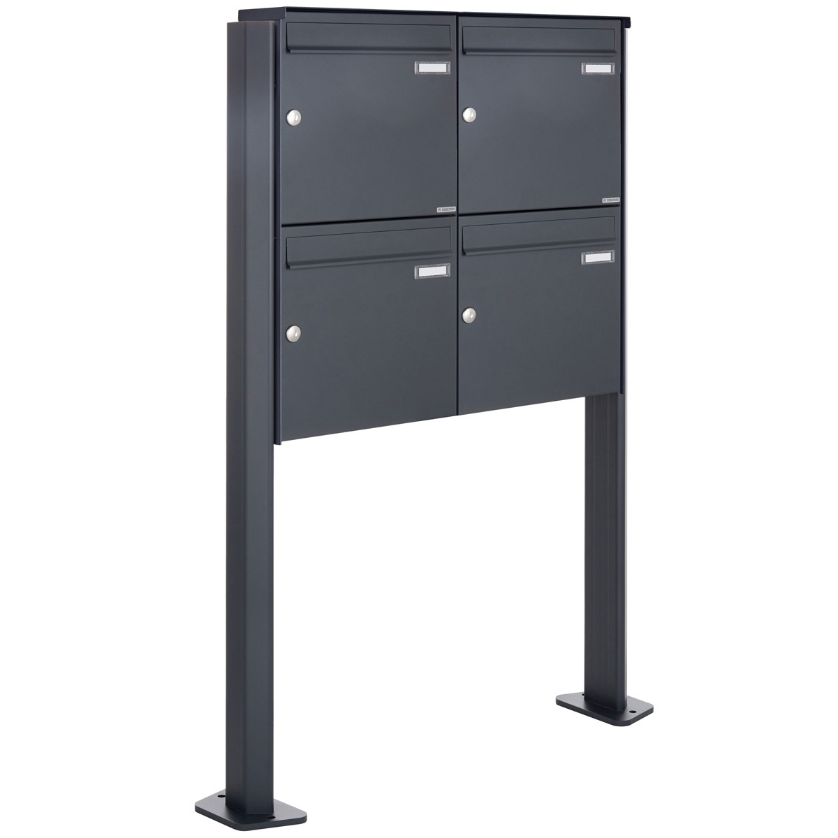 4er 2x2 stainless steel free-standing letterbox Design BASIC Plus 380 ST-T - RAL of your choice 4er 2x2 stainless steel free-standing letterbox Design BASIC Plus 380 ST-T - RAL of your choice