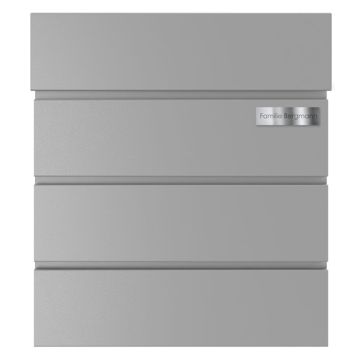 KANT letterbox with newspaper compartment - Design 1 - RAL 9007 grey aluminium KANT letterbox with newspaper compartment - Design 1 - RAL 9007 grey aluminium