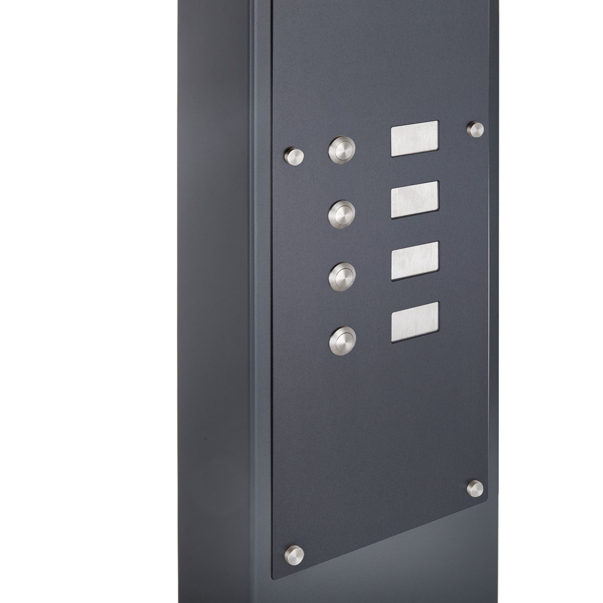b9d0541240545fef8f8c36cfd560c73bfa4a3aa0 Klingelstele Designer - Edelstahl V2A pulverbeschichtet - 3 Partei - INDIVIDUELL