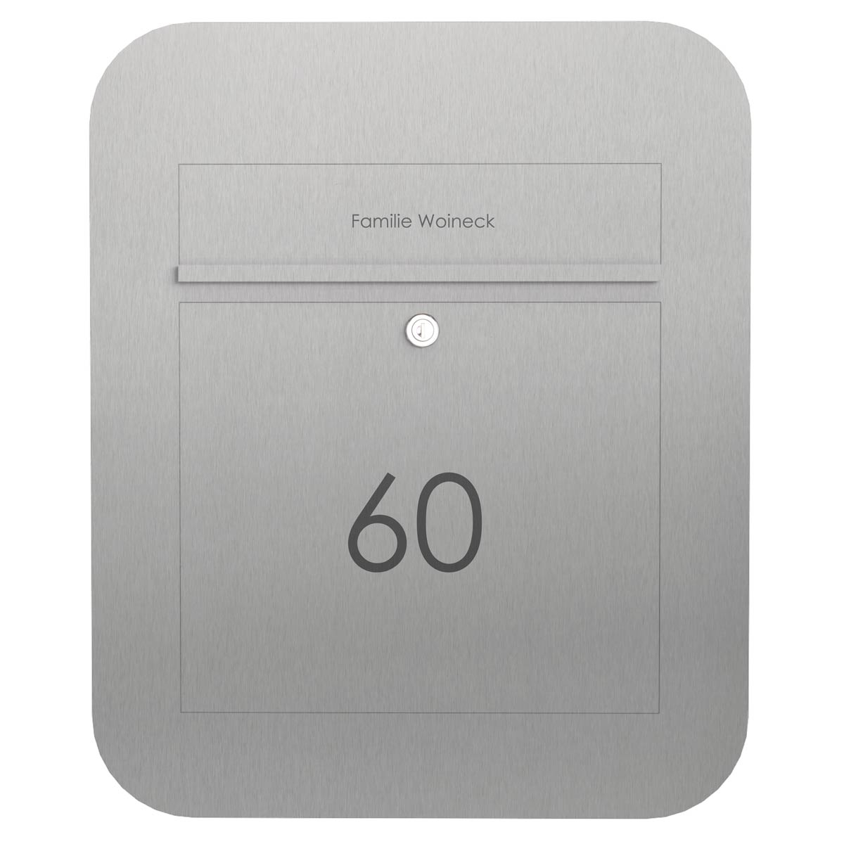 Edelstahl Briefkasten DESIGNER Organic BIG - Edelstahl geschliffen