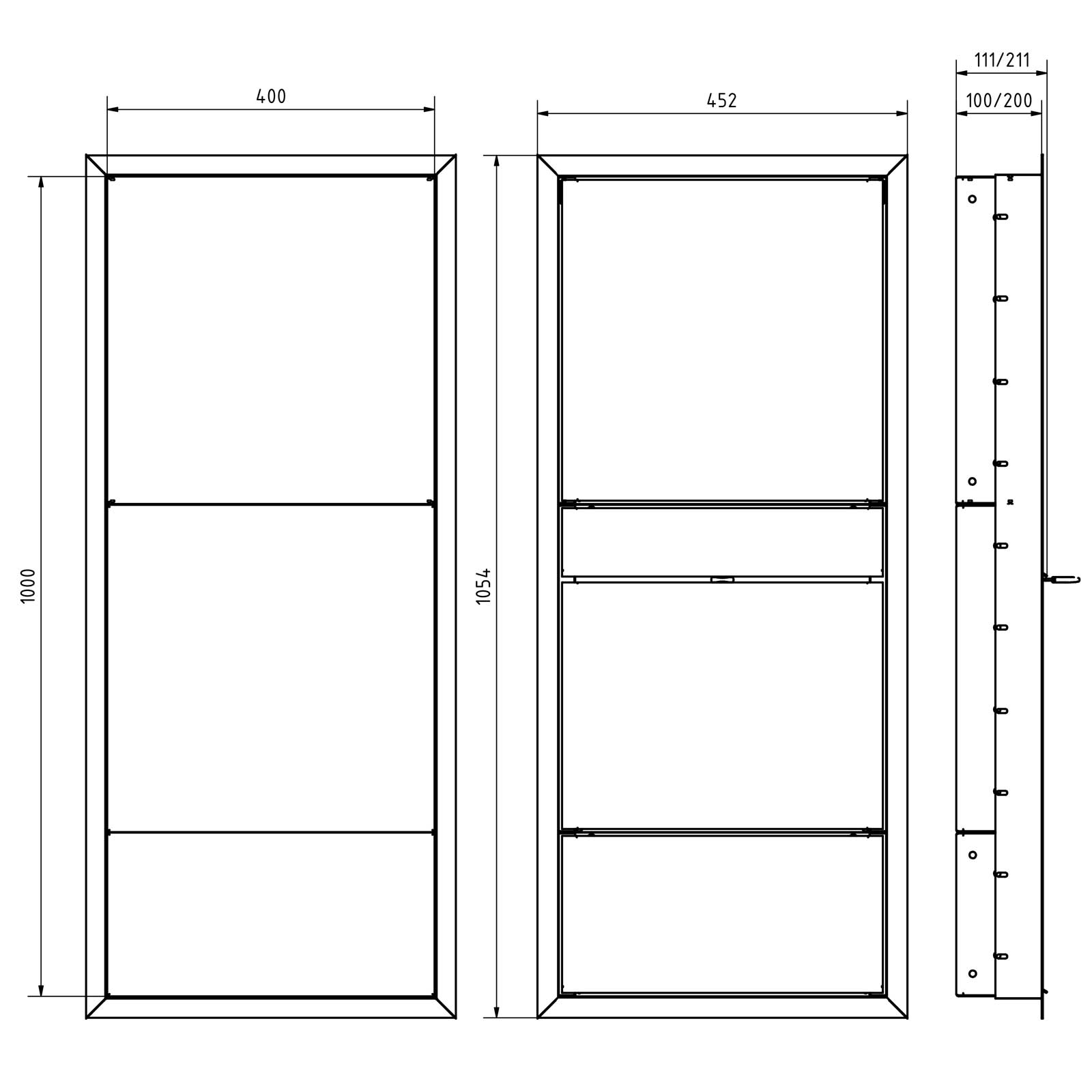 Cassetta per le lettere da incasso di design GOETHE UP con vano portagiornali - RAL a scelta - Sistema videocitofonico DoorBird Cassetta per le lettere da incasso di design GOETHE UP con vano portagiornali - RAL a scelta - Sistema videocitofonico DoorBird