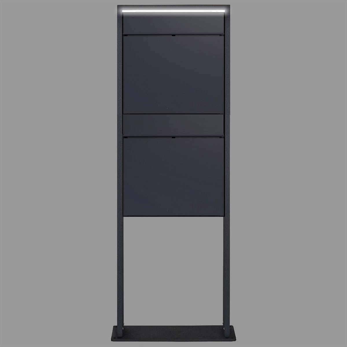 2-piece design free-standing letterbox GOETHE LIB - LED design element - RAL of your choice 2-piece design free-standing letterbox GOETHE LIB - LED design element - RAL of your choice