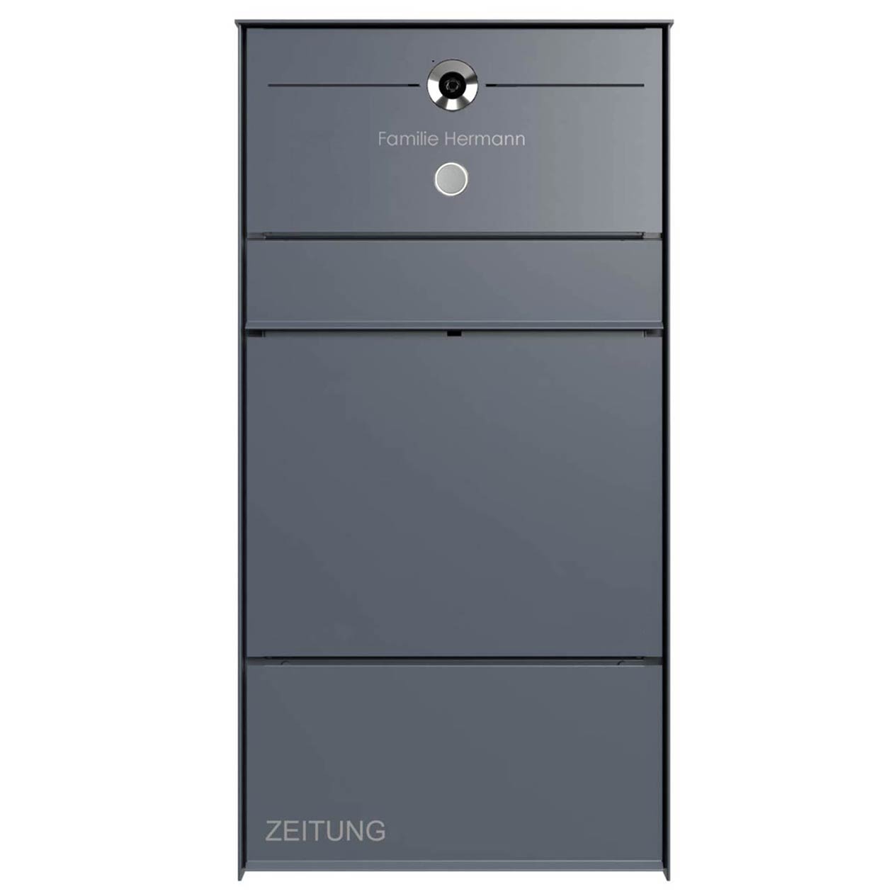 Design surface-mounted letterbox GOETHE AP with newspaper compartment - RAL of your choice - COMELIT Switch - VIDEO complete set Wifi Design surface-mounted letterbox GOETHE AP with newspaper compartment - RAL of your choice - COMELIT Switch - VIDEO complete set Wifi