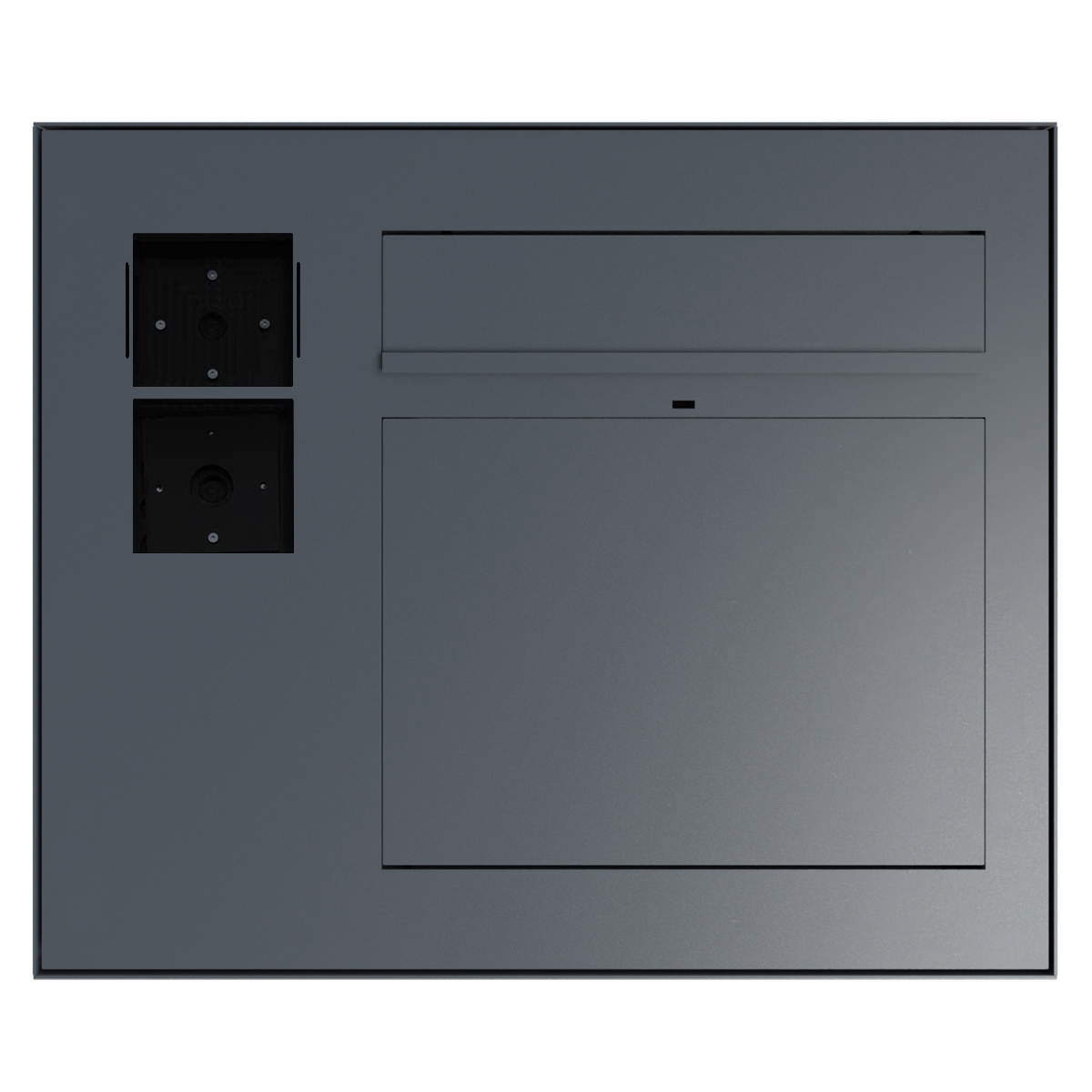 Design Aufputz Briefkasten GRIMM - Farbe nach Wahl - LOXONE Intercom/Code Touch 1x2 vorbereitet links Design Aufputz Briefkasten GRIMM - Farbe nach Wahl - LOXONE Intercom/Code Touch 1x2 vorbereitet links