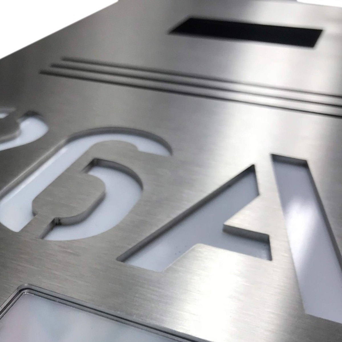 House number laser-cut, white backlit House number laser-cut, white backlit