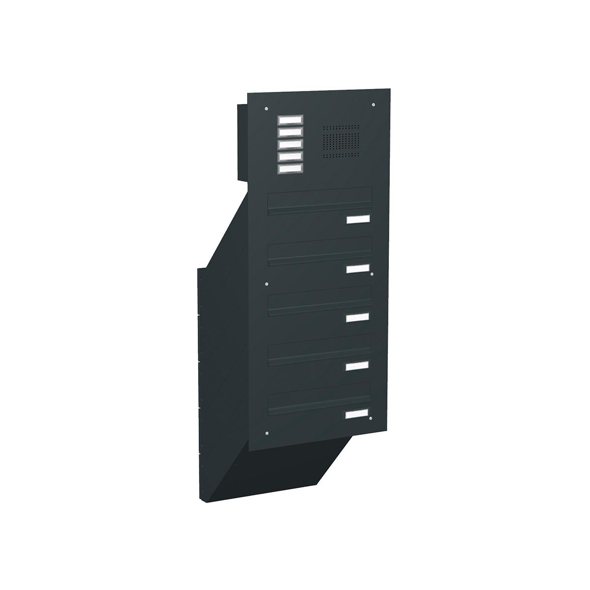 Through-the-wall letterbox system BASIC 623 powder-coated - Doorbell intercom - 5 parties Through-the-wall letterbox system BASIC 623 powder-coated - Doorbell intercom - 5 parties