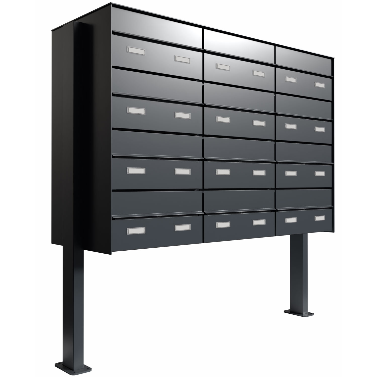 12er 3x4 sistema di cassette per le lettere autoportante GOETHE ST-Q-400 - RAL a scelta