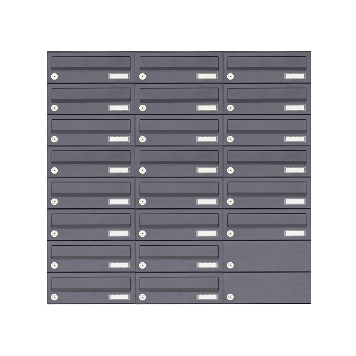 22er 8x3 Aufputz Briefkastenanlage Design BASIC 385A-7016 AP - RAL 7016 anthrazitgrau