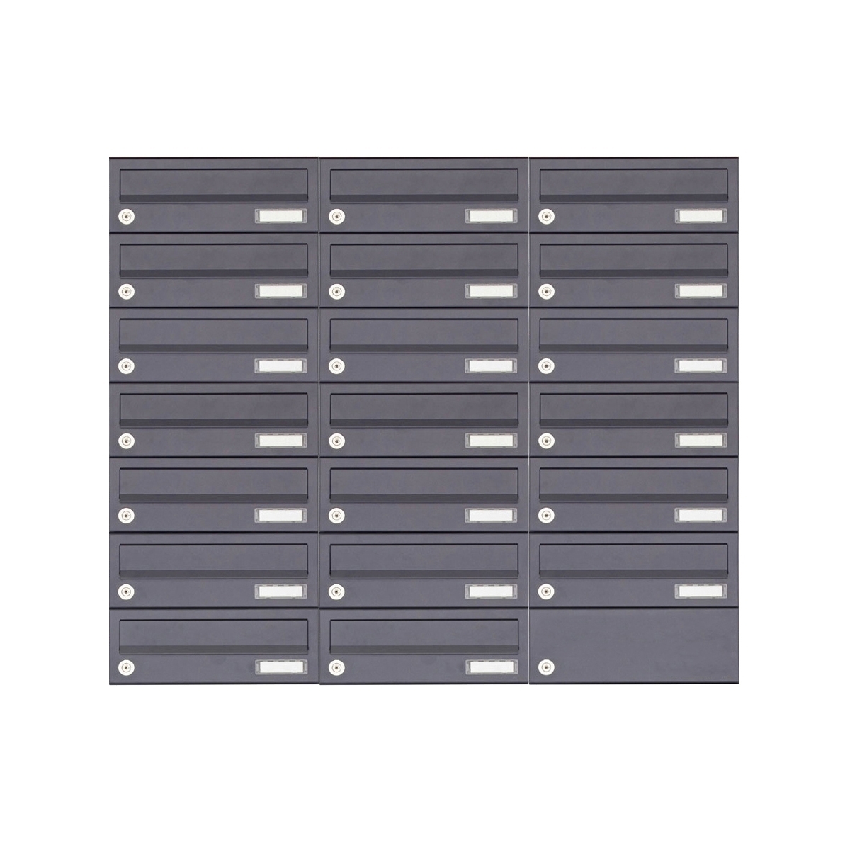 20er 5x4 Edelstahl Aufputz Briefkastenanlage Design BASIC 385XA AP - RAL nach Wahl