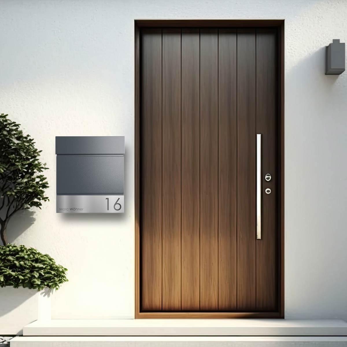 KANT Edition letterbox with newspaper compartment - Elegance 4 design - RAL 7016 anthracite grey KANT Edition letterbox with newspaper compartment - Elegance 4 design - RAL 7016 anthracite grey