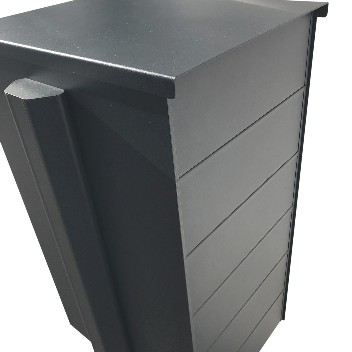 9er Edelstahl Standbriefkasten Design BASIC Plus 385XP ST-T mit Klingelkasten - RAL nach Wahl