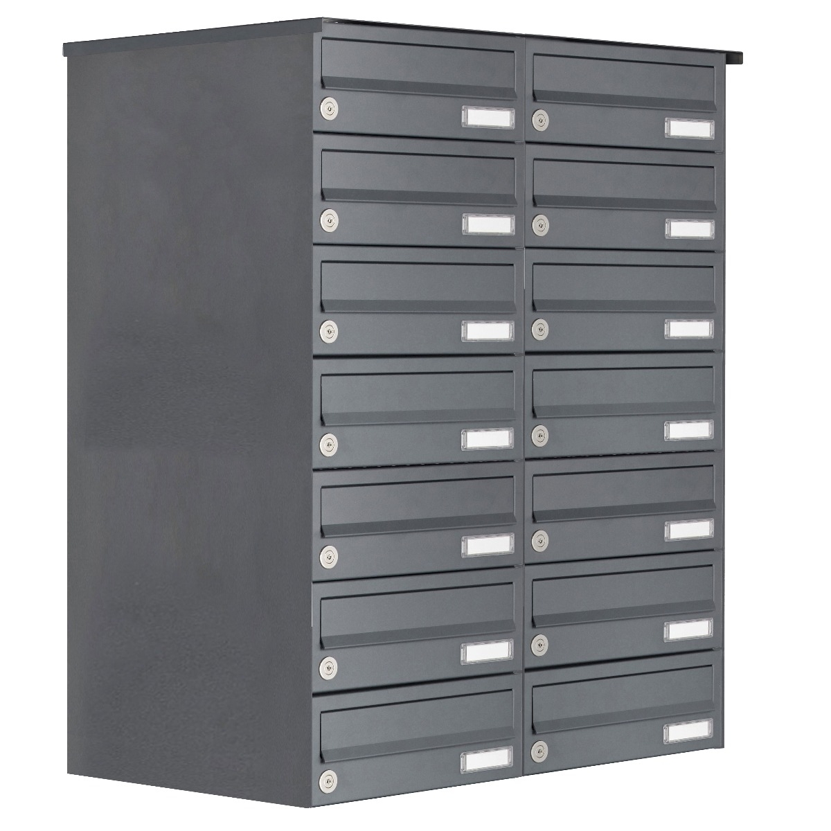 14er 7x2 Aufputz Briefkastenanlage Design BASIC 385A-7016 AP - RAL 7016 anthrazitgrau