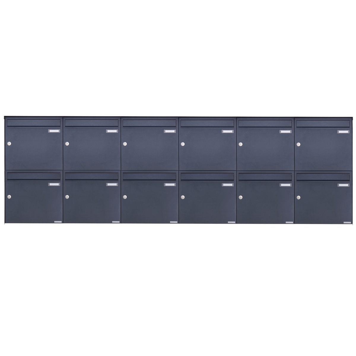 12er 6x2 Edelstahl Aufputz Briefkasten Design BASIC Plus 382XA AP - RAL nach Wahl