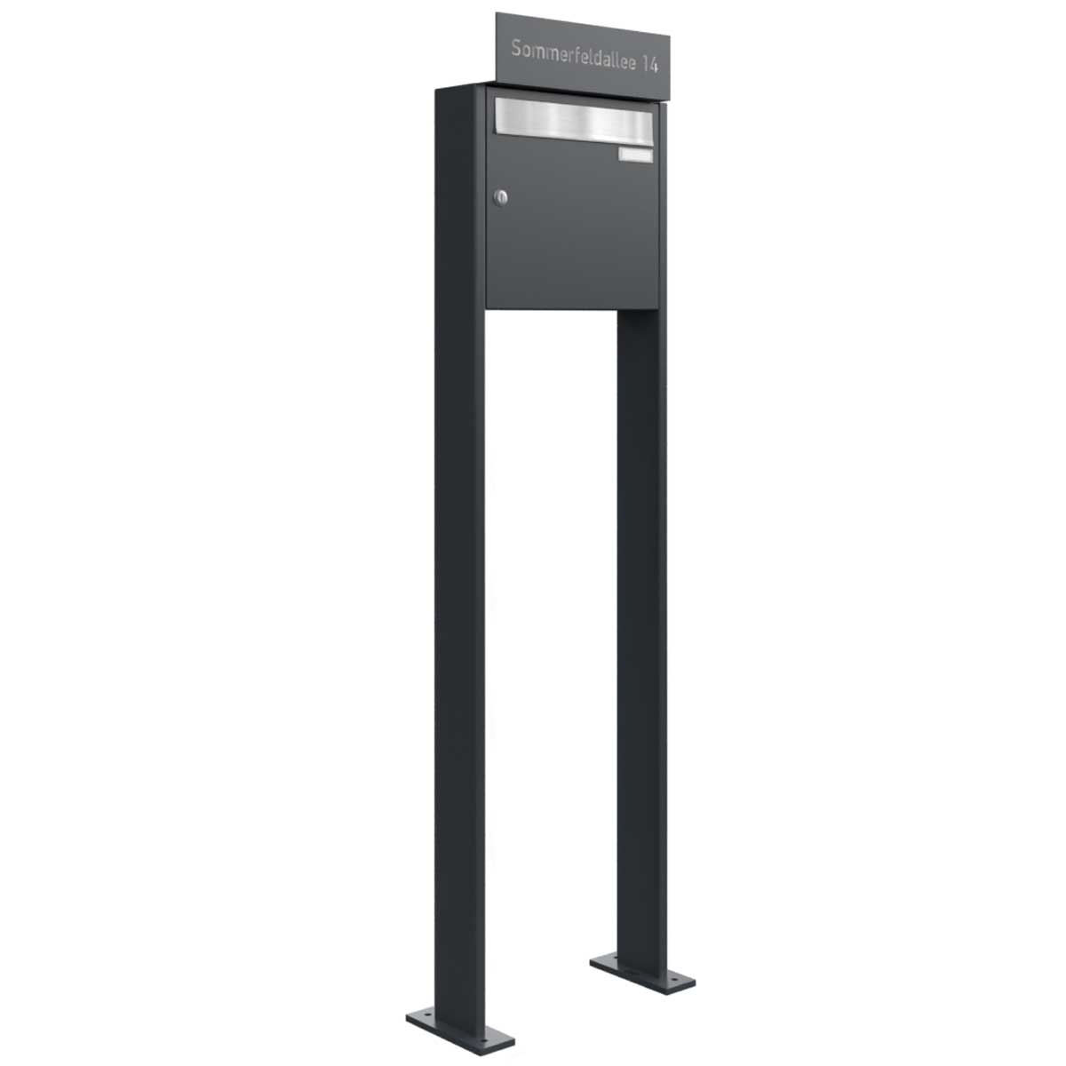 1 free-standing letterbox system Design BASIC - Edition NELLY - BI-Color VA-RAL 7016 anthracite grey 1 free-standing letterbox system Design BASIC - Edition NELLY - BI-Color VA-RAL 7016 anthracite grey
