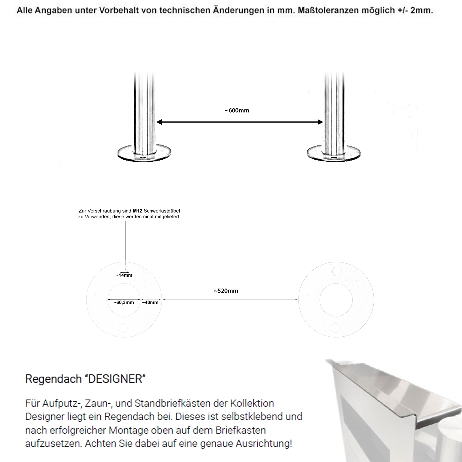 Stainless steel free-standing letterbox designer model BIG - Clean Edition - Lateral - RAL of your choice - INDIVIDUAL Stainless steel free-standing letterbox designer model BIG - Clean Edition - Lateral - RAL of your choice - INDIVIDUAL
