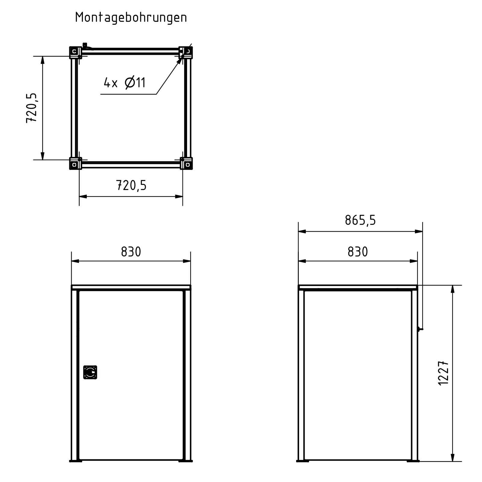 Waste bin box BOXsystem BASIC 751V2 - RAL of your choice - 120-240 litres Waste bin box BOXsystem BASIC 751V2 - RAL of your choice - 120-240 litres
