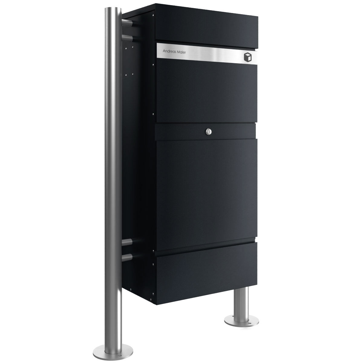 Paketbriefkasten freistehend KLEIST Edition ST-R - Design Elegance 2 - RAL 9005 tiefschwarz Paketbriefkasten freistehend KLEIST Edition ST-R - Design Elegance 2 - RAL 9005 tiefschwarz