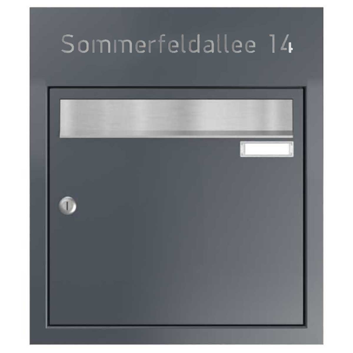 1er Unterputz Briefkastenanlage BASIC - Edition NELLY - BI-Color VA-RAL 7016 anthrazitgrau 1er Unterputz Briefkastenanlage BASIC - Edition NELLY - BI-Color VA-RAL 7016 anthrazitgrau