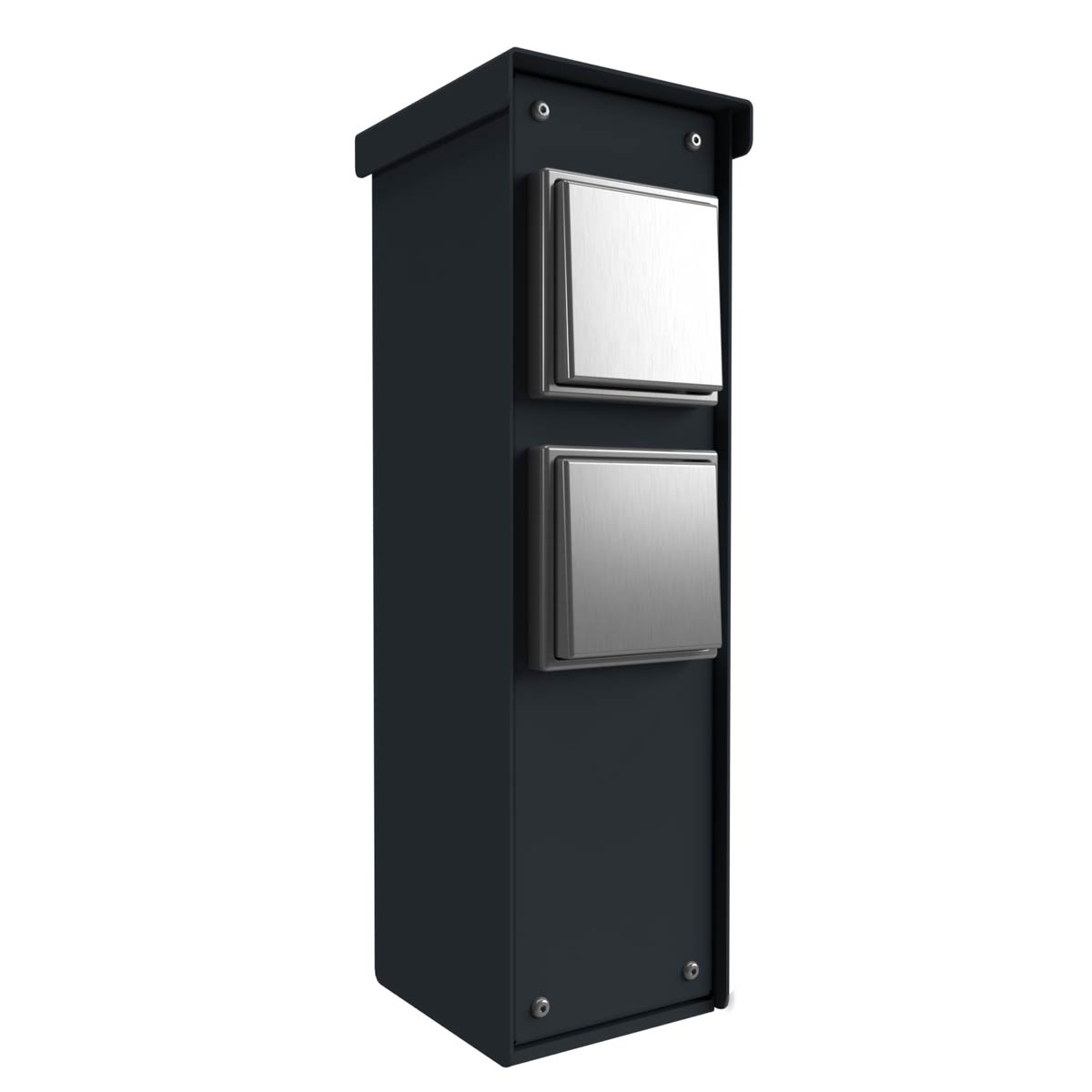 Socket outlet pillar BASIC 372 for floor mounting - polished V2A stainless steel - powder-coated stainless steel
