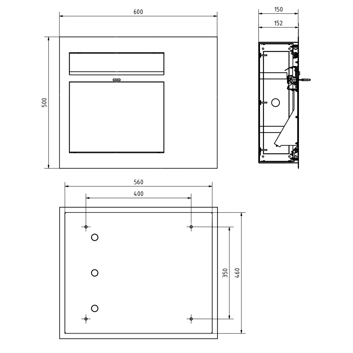 Design flush-mounted letterbox GRIMM - polished stainless steel with Ekinex Dico IP video intercom right Design flush-mounted letterbox GRIMM - polished stainless steel with Ekinex Dico IP video intercom right