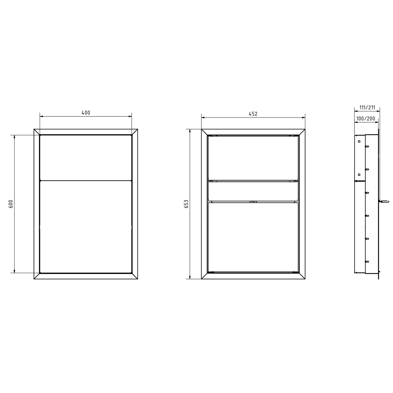 Cassetta per le lettere da incasso di design GOETHE UP - RAL a scelta - Scatola per citofono - INDIVIDUALE