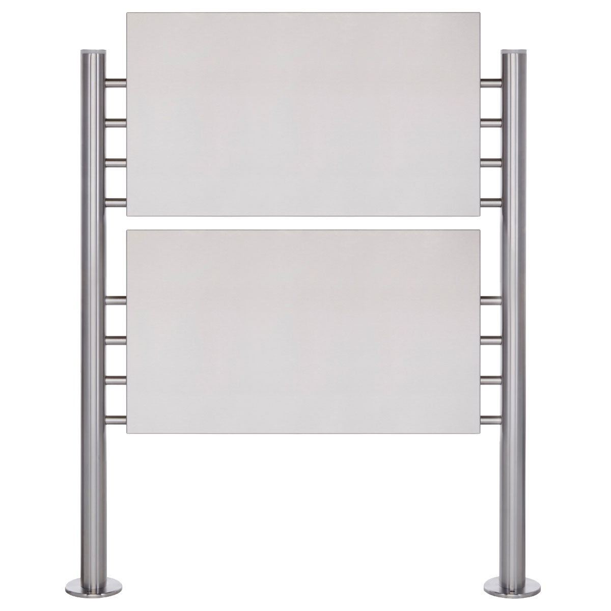Schild freistehend BASIC 390ES - Edelstahl Standelemente - 2x Edelstahlblech 800x457 einseitig