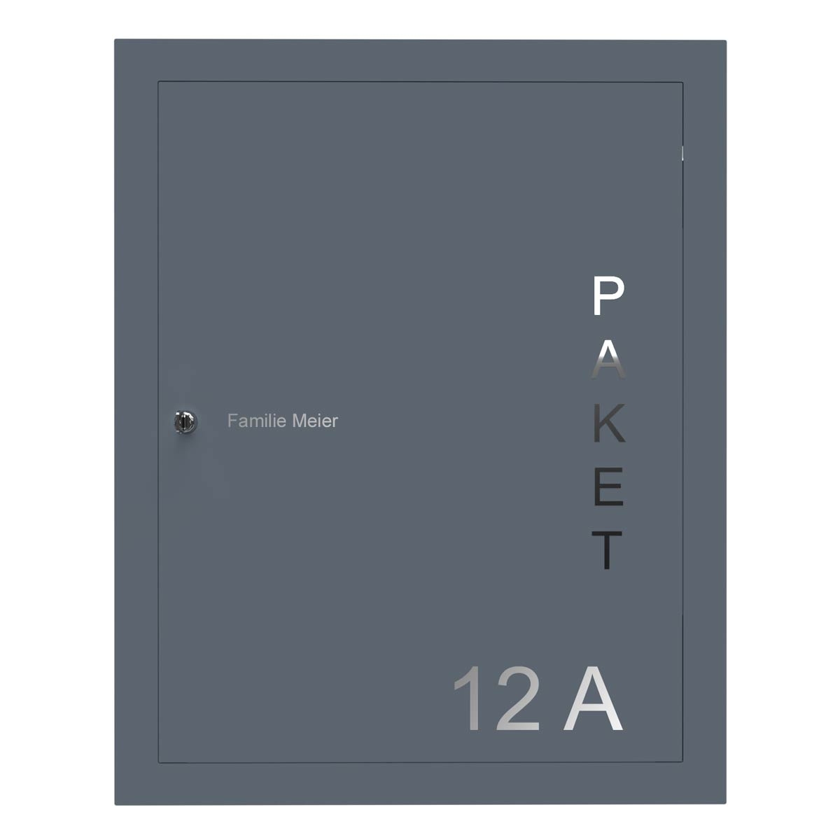 Stainless steel flush-mounted parcel box Designer BIG - RAL of your choice Stainless steel flush-mounted parcel box Designer BIG - RAL of your choice