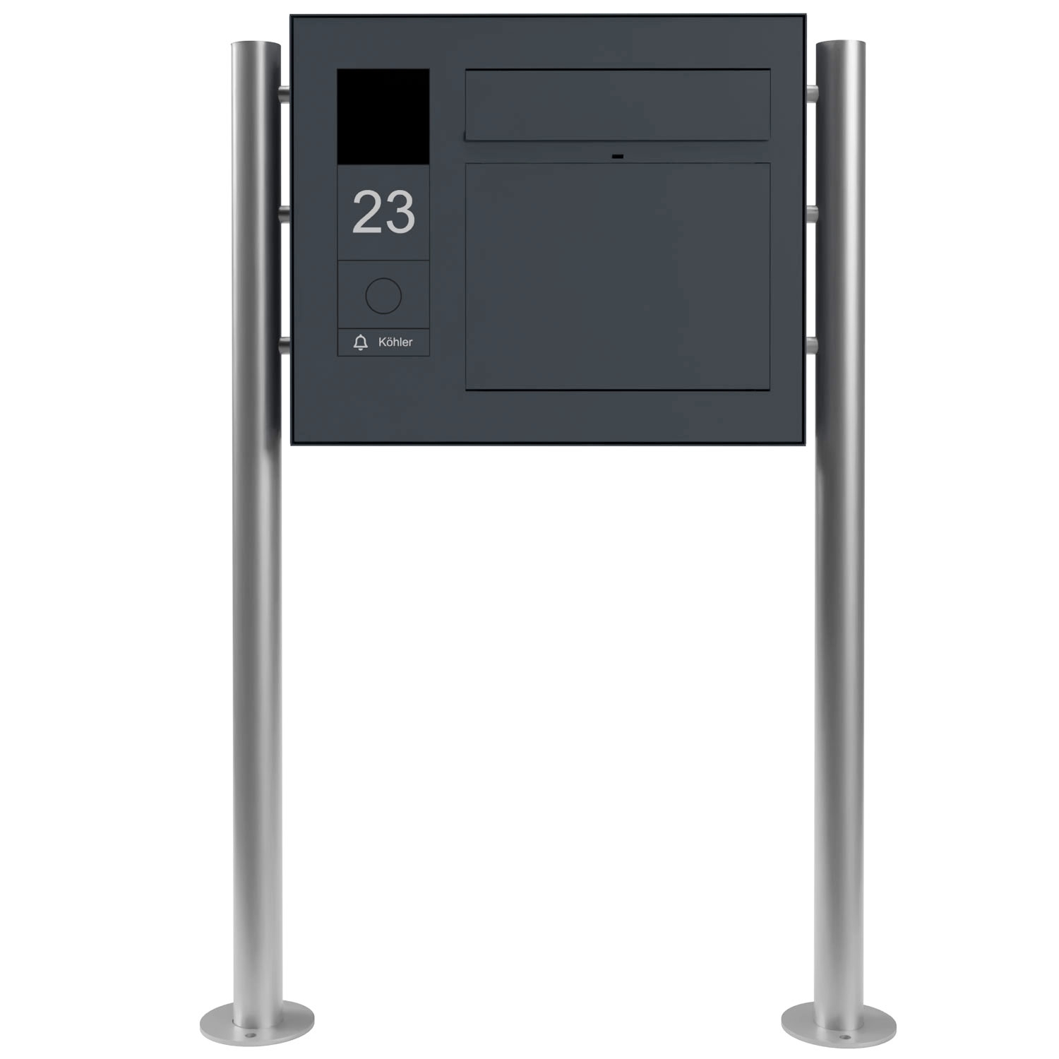 Design Standbriefkasten GRIMM ST-R - Farbe nach Wahl - GIRA System 106 - Video- Sprechanlage links - VIDEO Komplettset