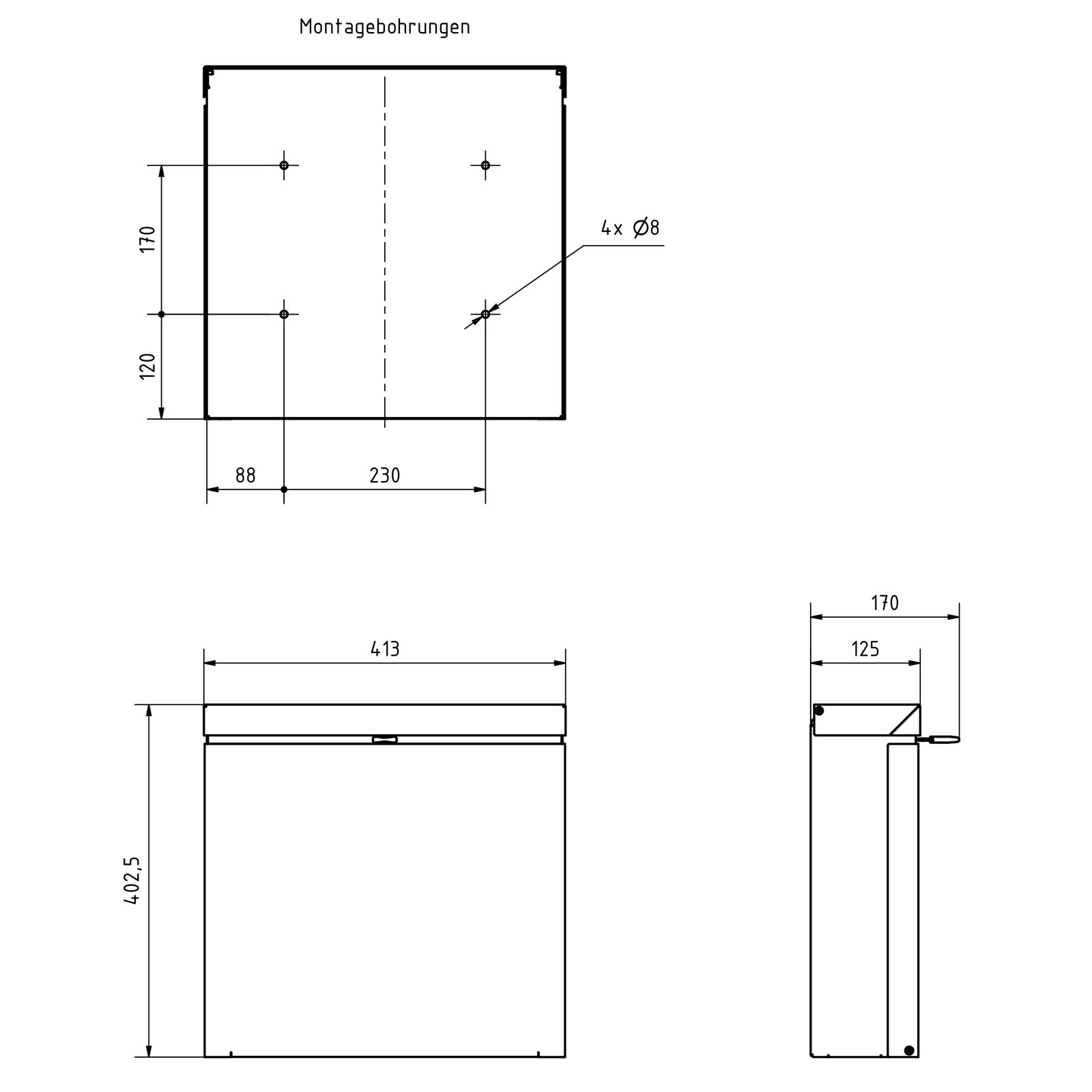 44647df5f163ae9acab7abd1440fa4129e3f2e8b BRENTANO® design letterbox - BI-Color VA polished - RAL 7016 anthracite grey