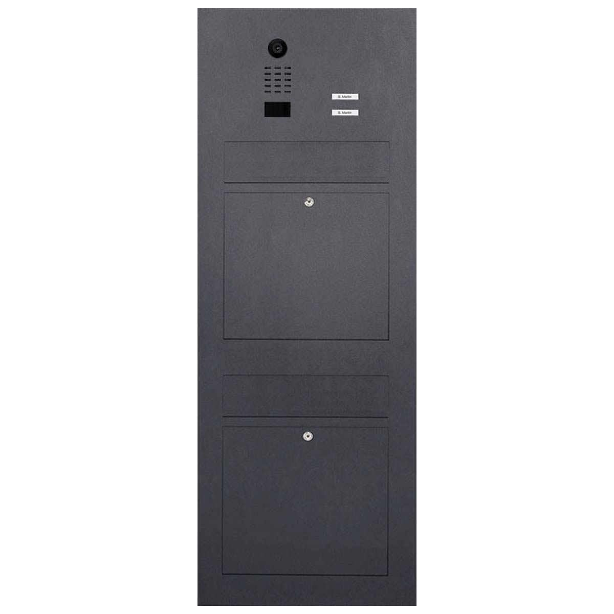 2-piece stainless steel letterbox designer model BIG with DoorBird D2100E video intercom - RAL of your choice