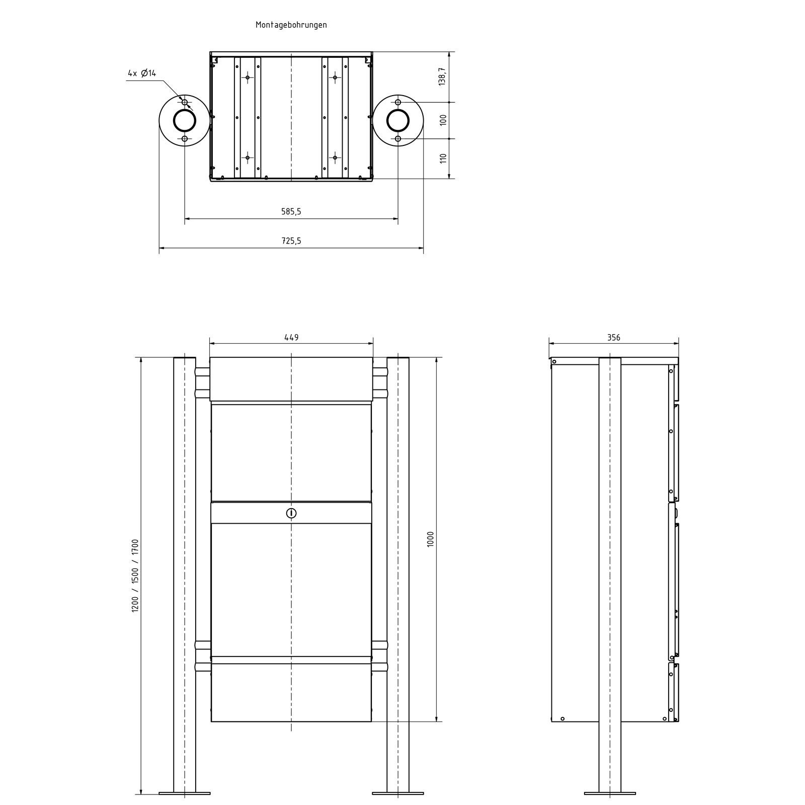 Freestanding parcel letter box KLEIST Edition ST-R - Design Elegance 1 - RAL 7016 anthracite grey Freestanding parcel letter box KLEIST Edition ST-R - Design Elegance 1 - RAL 7016 anthracite grey