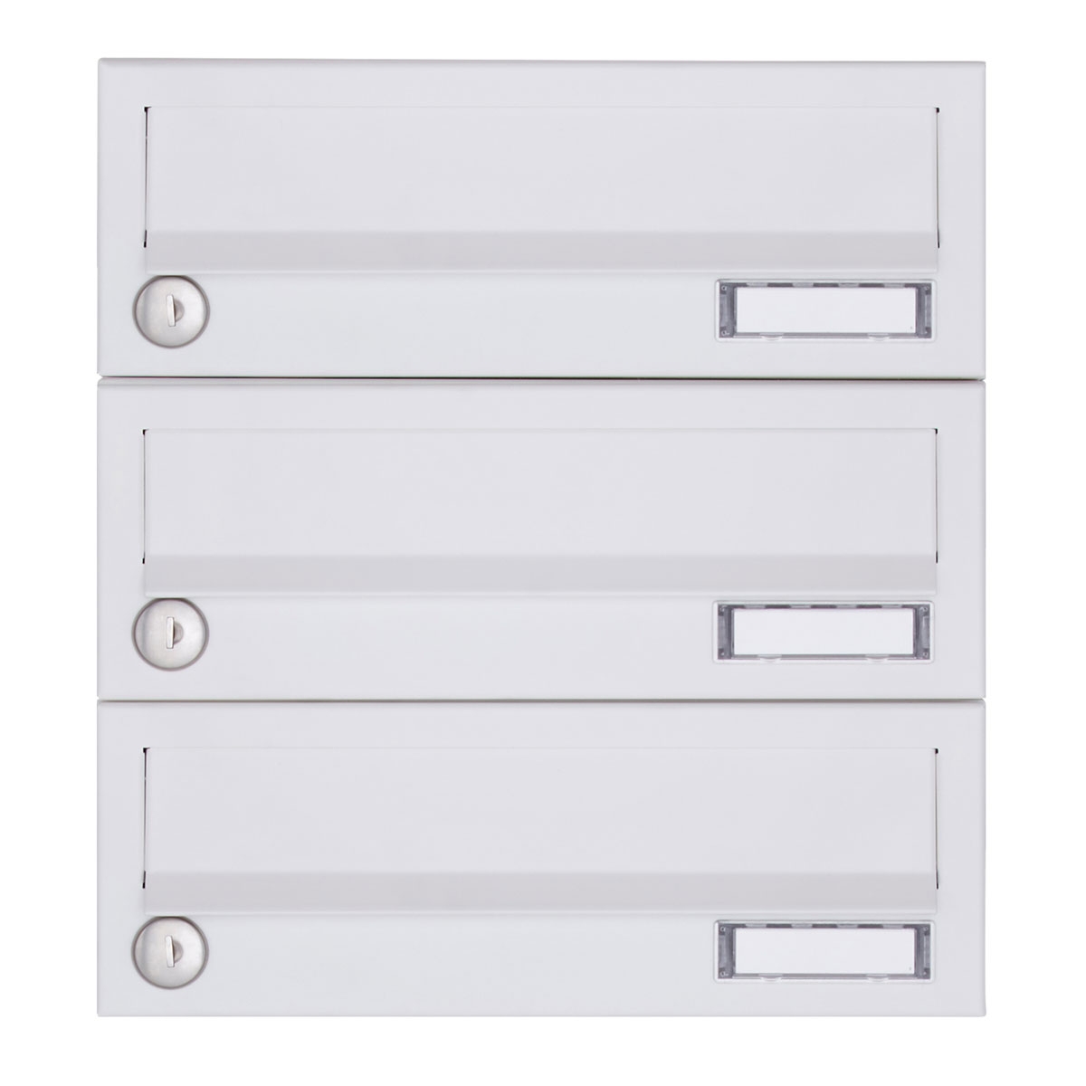 3er Aufputz Briefkastenanlage Design BASIC 385A-9016 AP - RAL 9016 verkehrsweiß 3er Aufputz Briefkastenanlage Design BASIC 385A-9016 AP - RAL 9016 verkehrsweiß